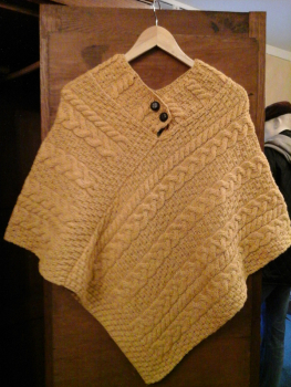 Merino Ladies Poncho, Sunflower